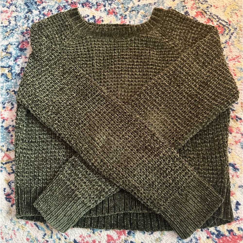 dark olive green cropped sweater
